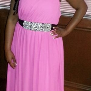 David's Bridal Black Satin Rhinestone Sash